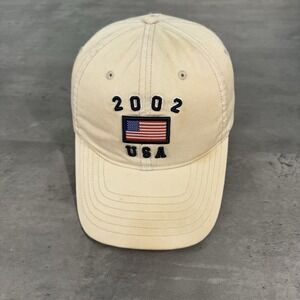 Vintage Arizona Jean Co Hat Khaki Tan Cream Faded Distressed Trucker Western Cap